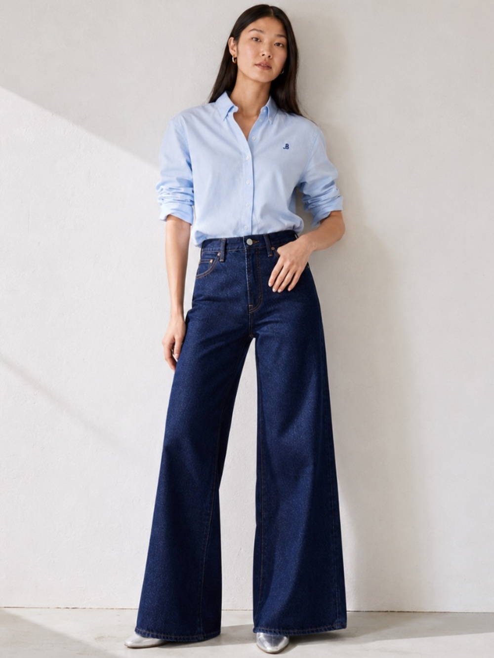 Levi's Ribcage Wide Leg High Rise Jeans 27x32 "Shaded View" Dark Wash NWT